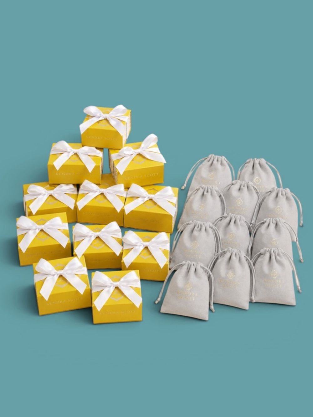Kendra Scott Set of 10 Gift Boxes, Bows & Jewelry Storage Pouches